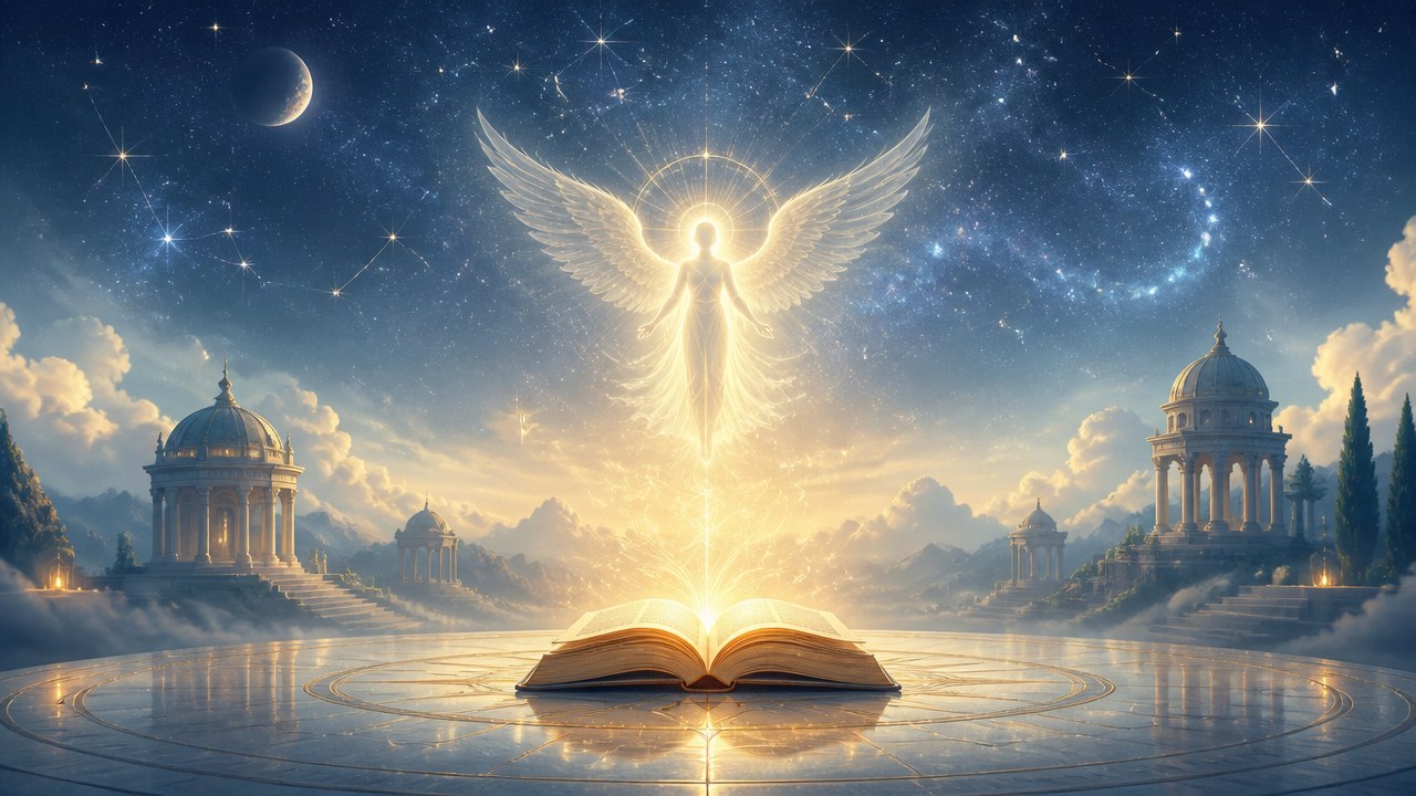 Arte editorial mística sobre Como compreender algo com a ajuda do seu Anjo da Guarda?
