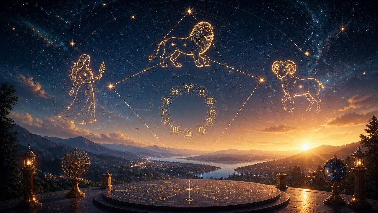 Arte editorial mística sobre Horóscopo do dia de hoje (08/09/2026): previsões dos signos para Terça-feira