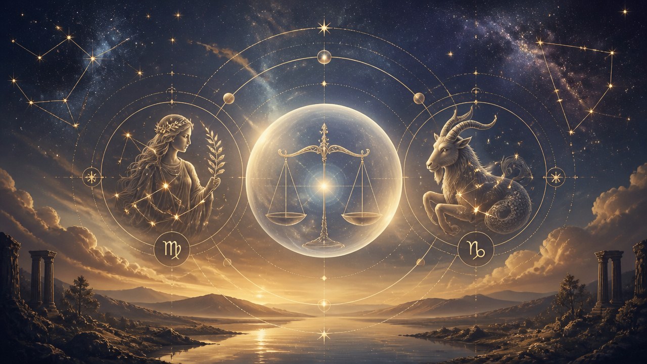 Arte editorial mística sobre Horóscopo do dia de hoje (19/09/2026): previsões dos signos para Sábado