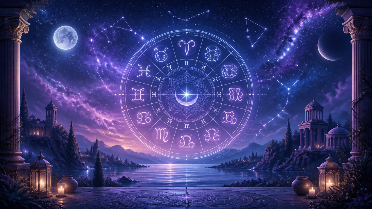 Arte editorial mística sobre Horóscopo do dia de hoje (03/10/2026): previsões dos signos para Sábado