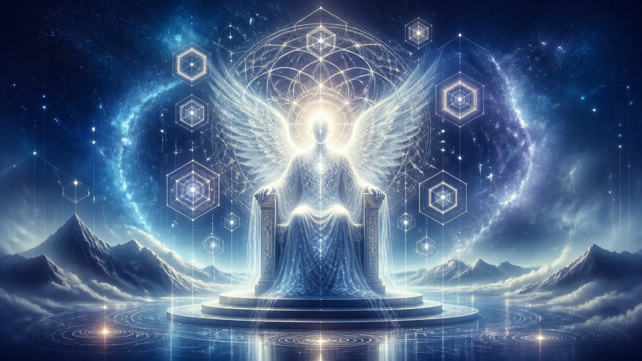 Arte editorial mística sobre Quem é o anjo Metatron?