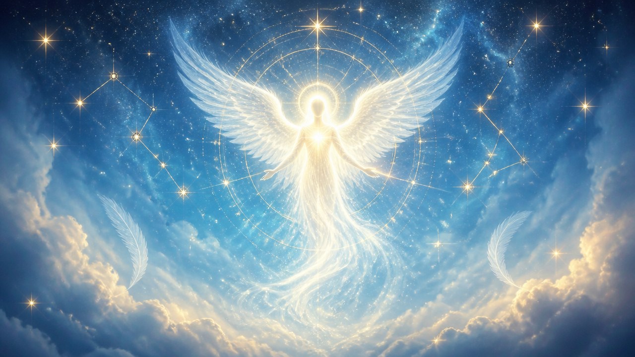 Arte editorial mística sobre Qual a função do Anjo da Guarda?