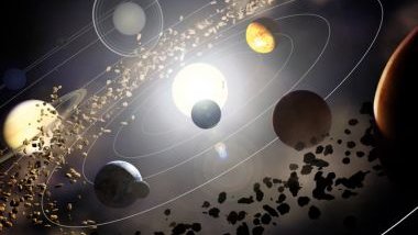 PeteDraper / Getty Images Signature / Canva Imagem do sistema solar com os planetas em órbita.