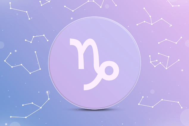 Buffik / Buffik / Canva Símbolo de Capricórnio em destaque sobre fundo com constelações estilizadas.