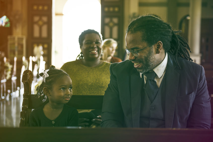 Pai e filha na Igreja