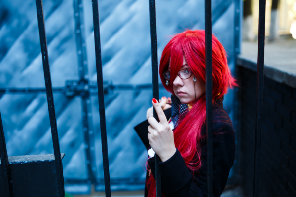 Menina fazendo cosplay