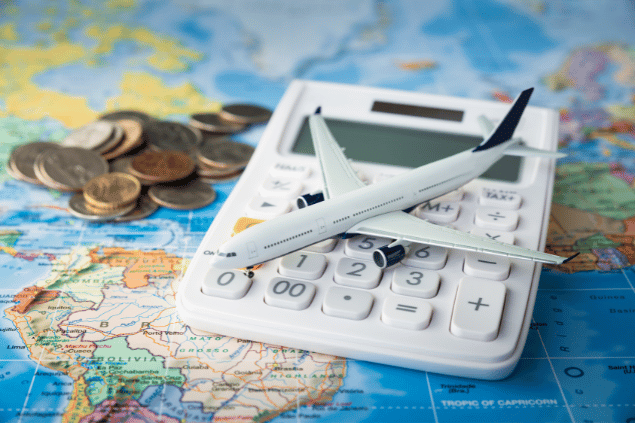 Planejamento financeiro de viagem.