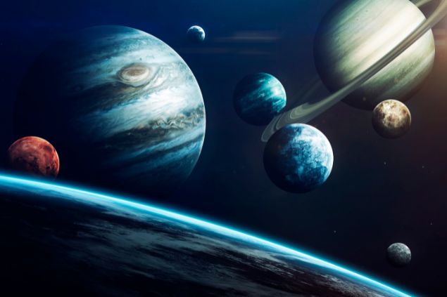 Imagem dos planetas na galáxia