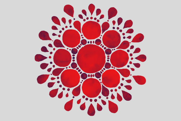 Mandala vermelha.