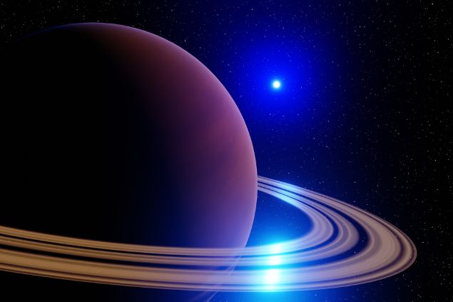 Imagem do planeta Saturno na galáxia