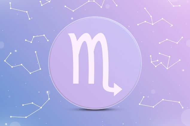 Buffik de Buffik / Canva Imagem do logo do signo de escorpião na cor lilás.