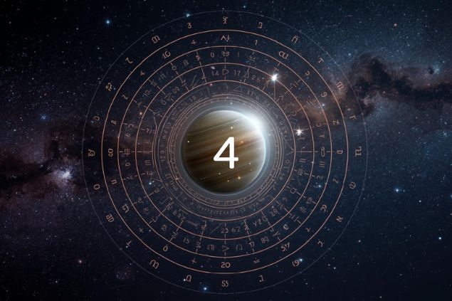 Canva/horoscopovIrtuAl Imagem de Urano dentro de uma mandala astrológica com o número 4 no centro.