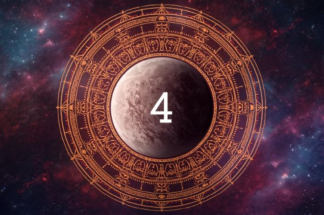 Canva/horoscopovIrtuAl Imagem de Vênus dentro de uma mandala astrológica com o número 4 no centro.