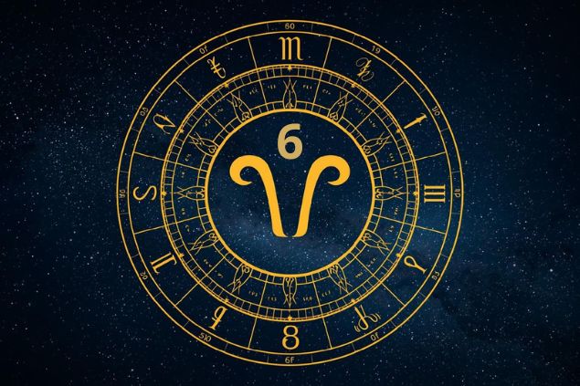 Canva/horoscopovIrtuAl Imagem de uma mandala astrológica com o glifo de touro junto com o número 6 posicionados no centro.