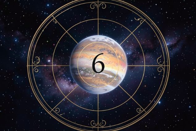 Canva/horoscopovIrtuAl Imagem de Quíron dentro de uma mandala astrológica com o número 6 no centro.