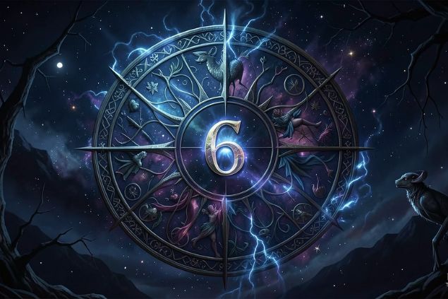 Canva/horoscopovIrtuAl Imagem de Lilith dentro de uma mandala astrológica com o número 6 no centro.