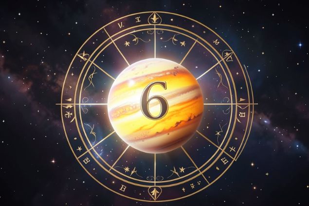 Canva/horoscopovIrtuAl Imagem do Planeta Vênus dentro de uma mandala astrológica com o número 6 no centro.