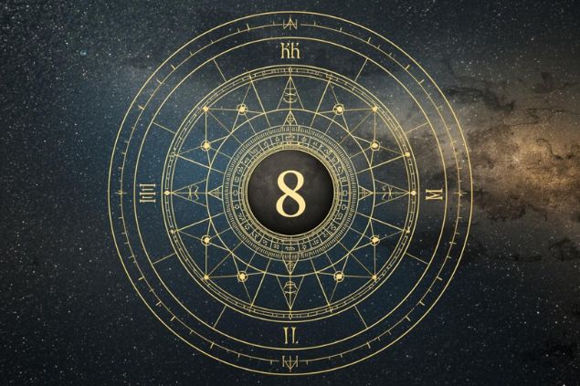 Canva/horoscopovIrtuAl Imagem de Quíron dentro de uma mandala astrológica com o número 8 no centro.