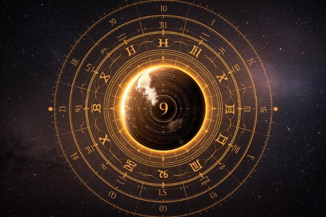 Canva/horoscopovIrtuAl Imagem de Quíron dentro de uma mandala astrológica com o número 9 no centro.
