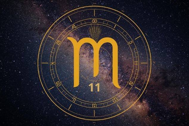 Imagem do glifo de virgem que se parece com um 