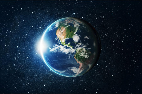 Imagem do universo e do planeta terra