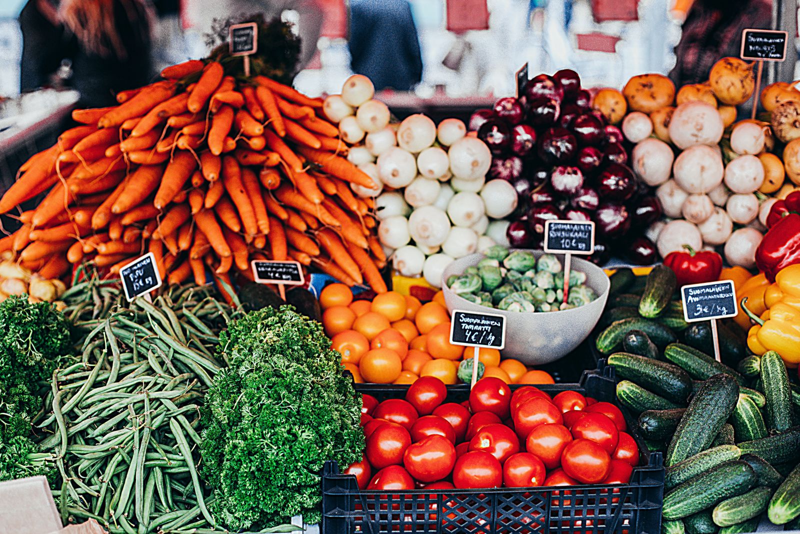 Feira com legumes