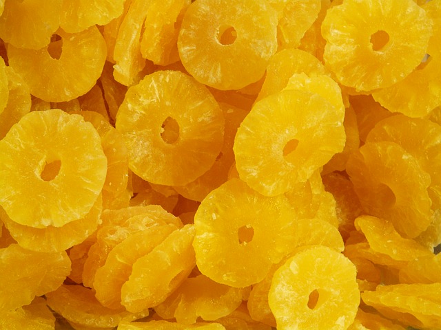 Rodelas de abacaxi seca