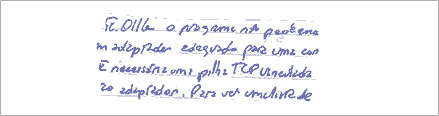 Exemplo Escrita miúda