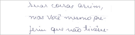 Exemplo Escrita arredondada