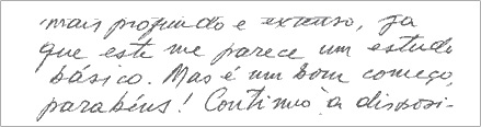 Exemplo Escrita em pontas