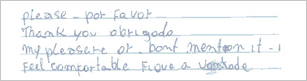 Exemplo Letras desligadas